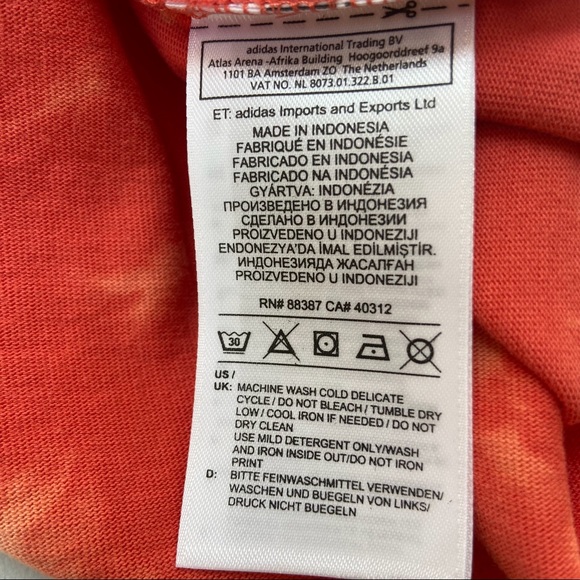 Adidas Originals Men’s Tie-Dye Tee Size S Trefoil Logo Trace Scarlet  Cotton - Picture 3 of 5